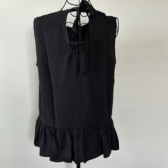 Cooper St Black Sleeveless Ditsy Ruffle Hem Peplum Shift Top NWT - Picture 8 of 9